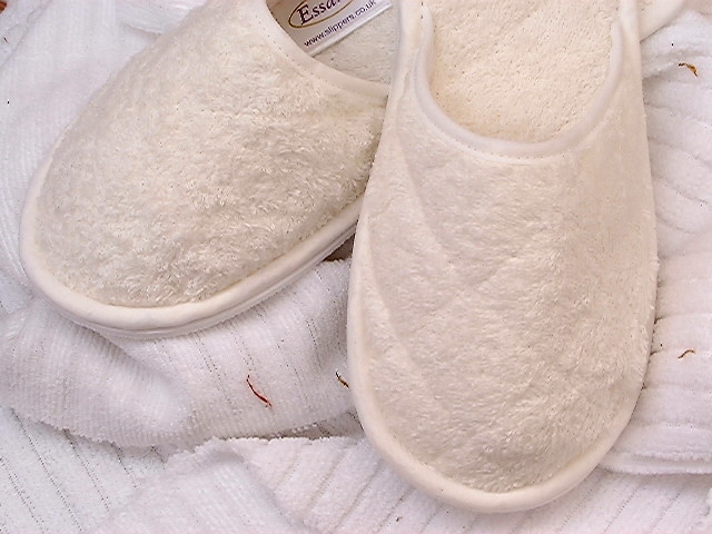 Cream Towelling Slippers