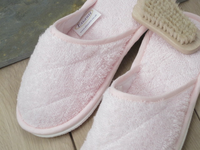Pink Towelling Slippers