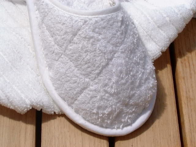 White Towelling Washable Slippers